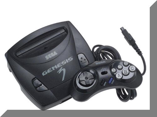 Majesco's Genesis 3 with a 6 button arcade gamepad and Comix Zone in the cartridge slot